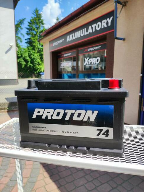 Akumulator PROTON 74Ah 620A P+ niski, ŁÓDŹ, DARMOWY DOWÓZ!
