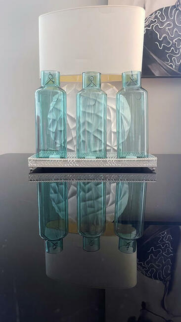 Świecznik lampion DUKA SOL zielone szkło (salon/ogódek)