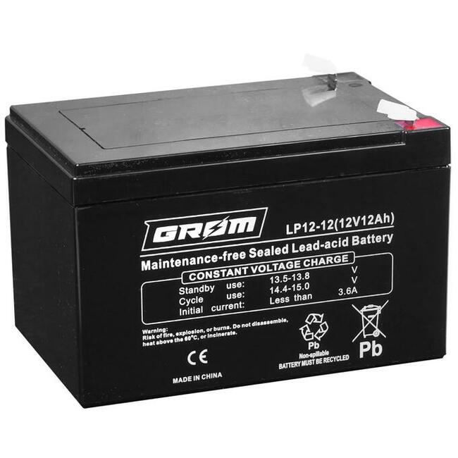 Akumulator żelowy GROM 12V 12Ah LP12-12