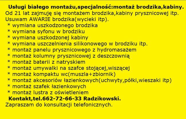 Brodzik, kabina prysznicowa-sprzedam.