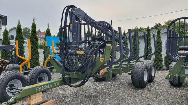 PRZYCZEPA LEŚŃA SAMOZAŁADOWCZA FARMA 6t DŹWIG ŻURAW HDS 3.8m