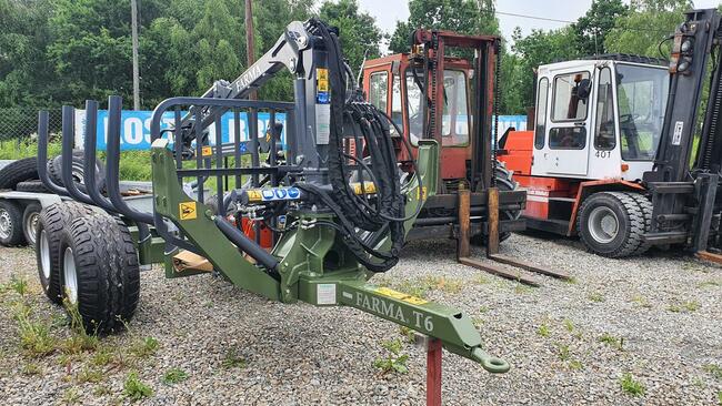 PRZYCZEPA LEŚŃA SAMOZAŁADOWCZA FARMA 6t DŹWIG ŻURAW HDS 3.8m