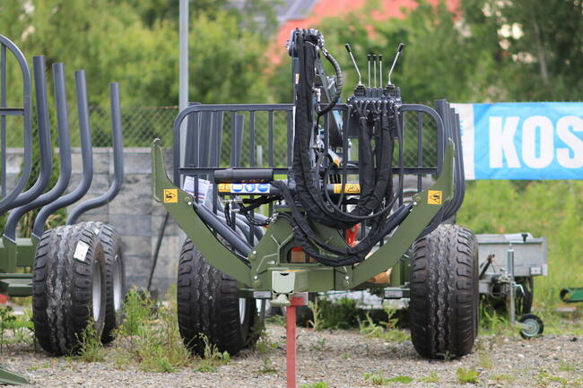 PRZYCZEPA LEŚŃA SAMOZAŁADOWCZA FARMA 6t DŹWIG ŻURAW HDS 3.8m