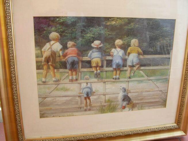 obraz oleodruk a szkłem dzieci 73/63cm