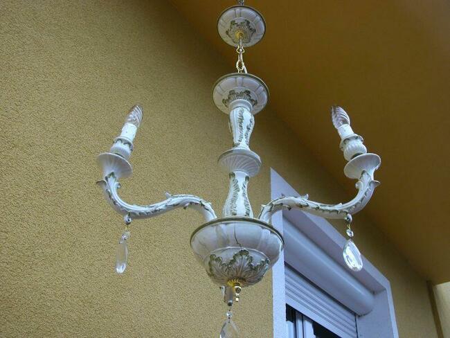 kolekcjonerski porcelanowy żyrandol + kryształki
