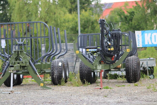 PRZYCZEPA LEŚŃA SAMOZAŁADOWCZA FARMA 6t DŹWIG ŻURAW HDS 3.8m
