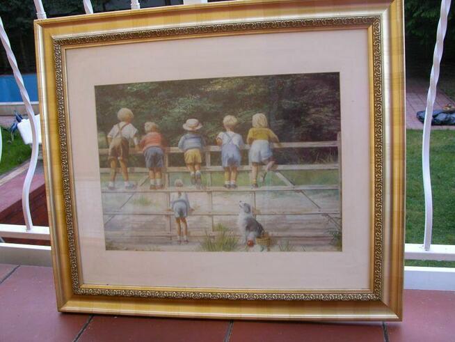 obraz oleodruk a szkłem dzieci 73/63cm