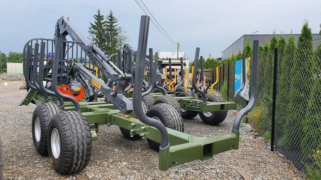 PRZYCZEPA LEŚŃA SAMOZAŁADOWCZA FARMA 6t DŹWIG ŻURAW HDS 3.8m