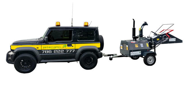 Rozdrabniacz do gałęzi mobilny rębak z przyczepą 50 km