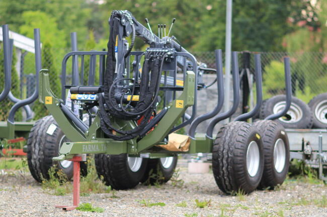 PRZYCZEPA LEŚŃA SAMOZAŁADOWCZA FARMA 6t DŹWIG ŻURAW HDS 3.8m