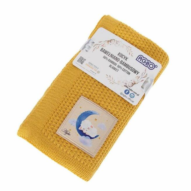 Bambusowo-bawełniany kocyk Bambini żółty 80x100 delikatny