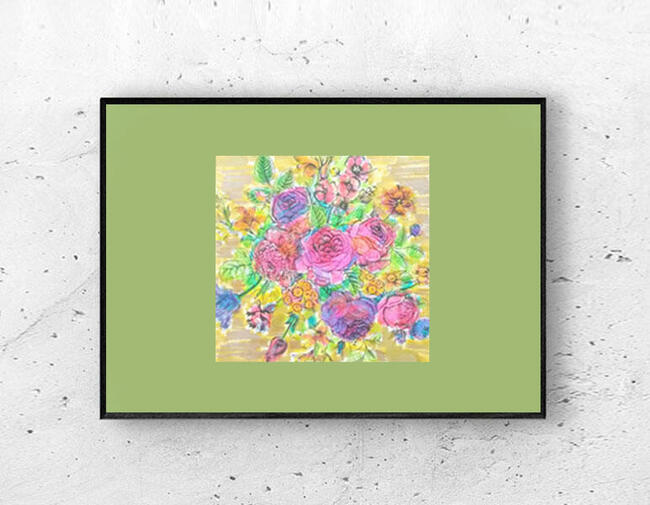 obrazek z kwiatkami, kwiaty plakat A4