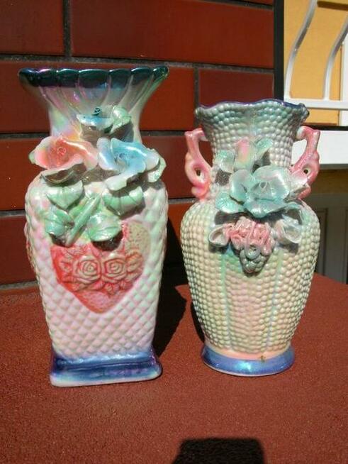 porcelanowe wazoniki perłowe 2 sztuki