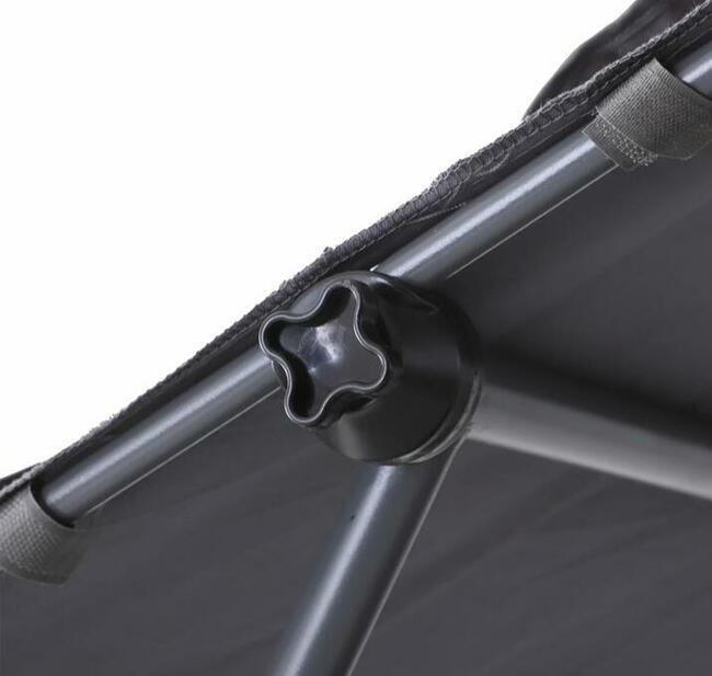 LEŻAK DWUOSOBOWY Z DASZKIEM STAL szary