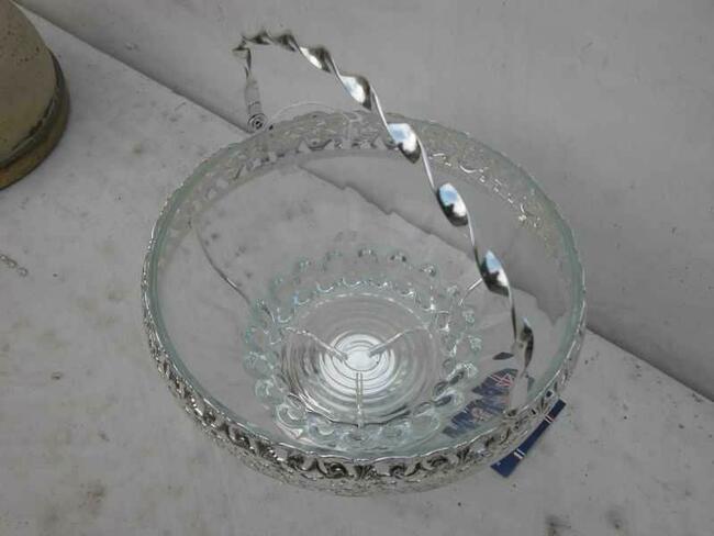 angielski kosz platerowany srebrem