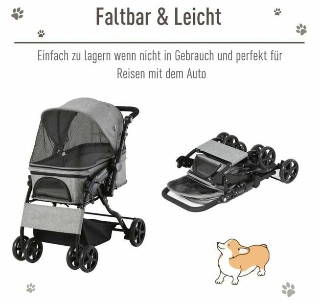 Wózek dla zwierząt wózek dla psa wózek dla kota z czterema k