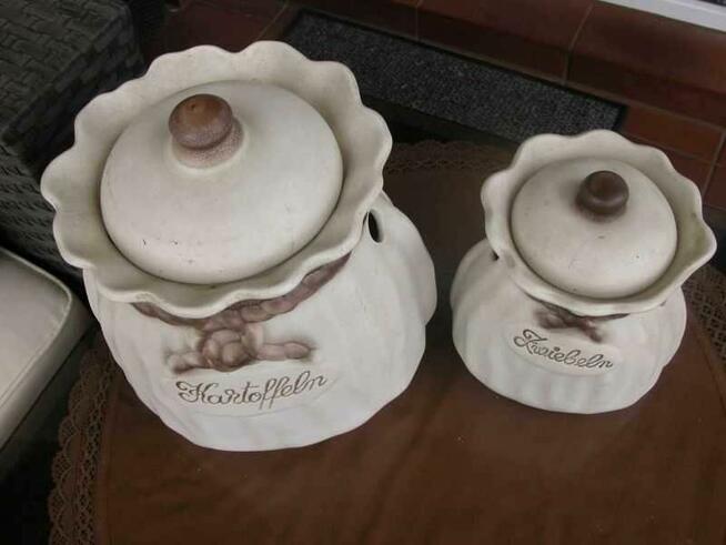 stare ceramiczne pojemniki 2 sztuki