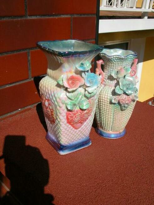 porcelanowe wazoniki perłowe 2 sztuki