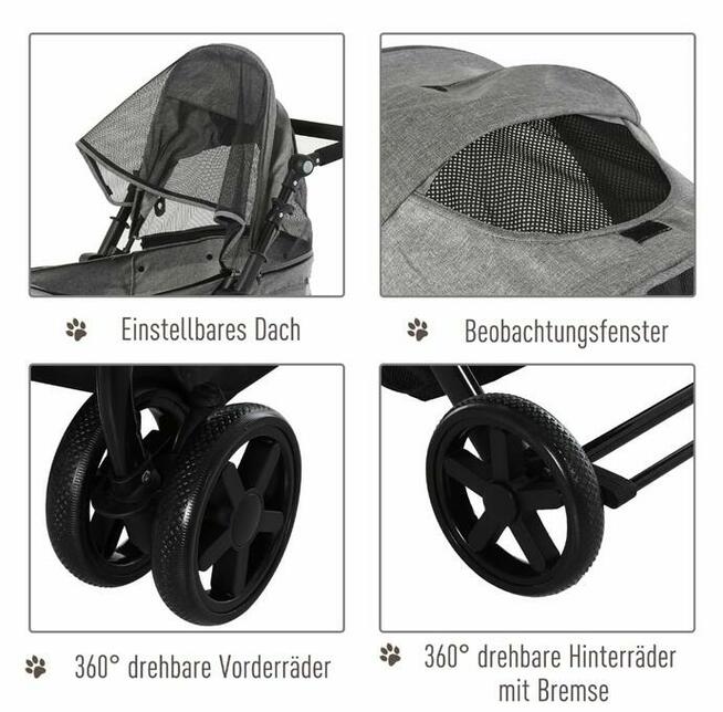 Wózek dla zwierząt wózek dla psa wózek dla kota z czterema k