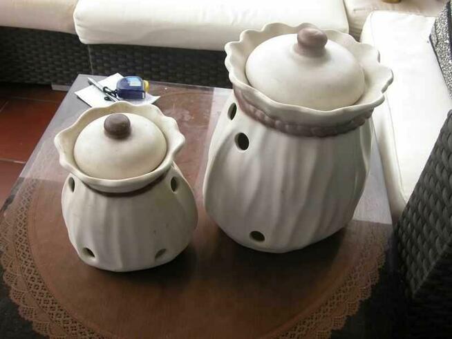 stare ceramiczne pojemniki 2 sztuki