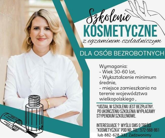 Bezpłatny kurs KOSMETYCZKA dla Wielkopolanek