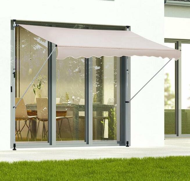 markiza ochrona przed słońcem składane ramię korba ręczna