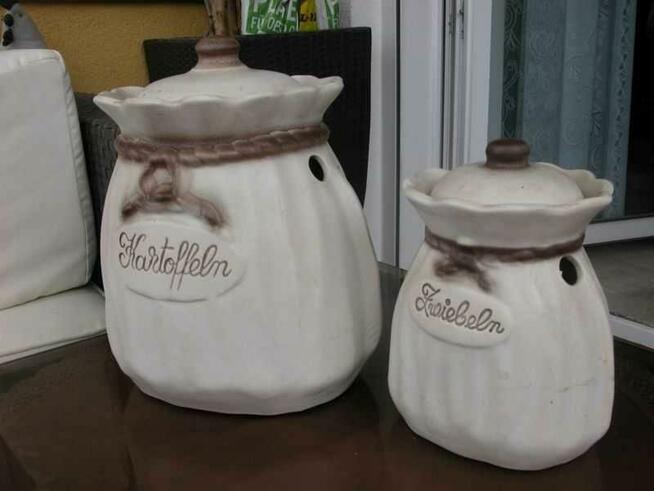 stare ceramiczne pojemniki 2 sztuki