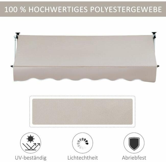 markiza ochrona przed słońcem składane ramię korba ręczna