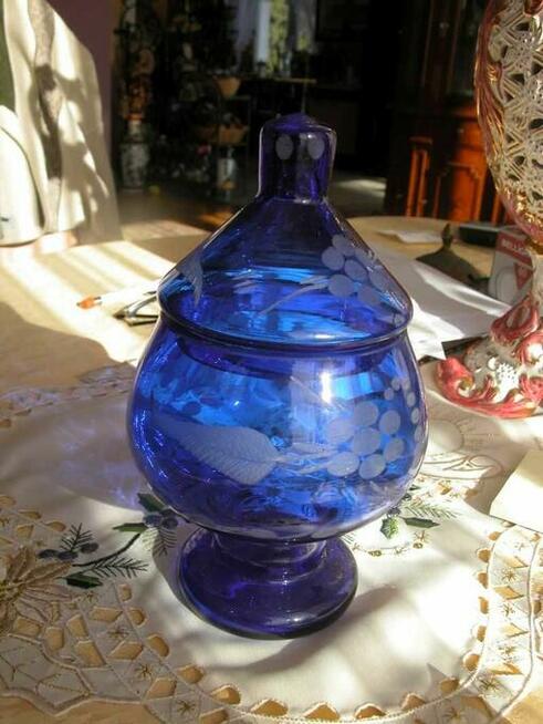 szkło rżnięte pucharek - bomboniera