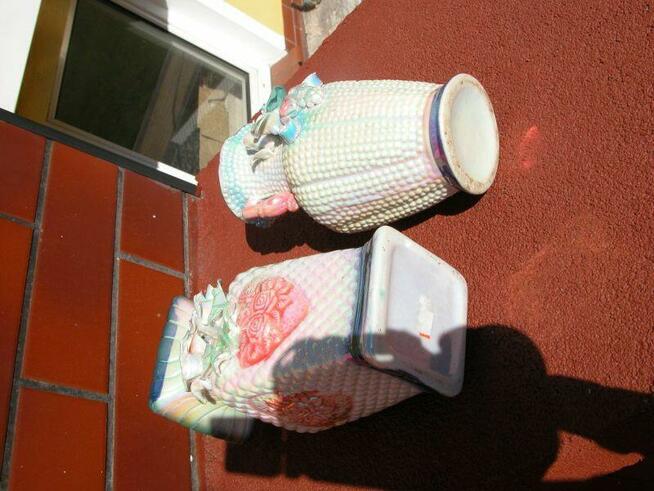 porcelanowe wazoniki perłowe 2 sztuki