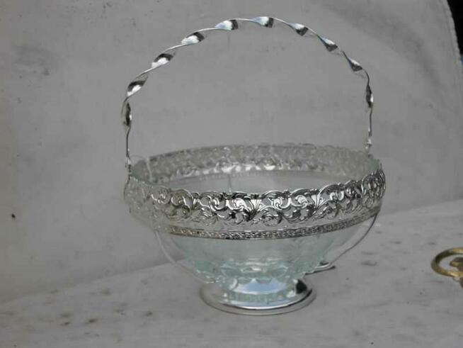 angielski kosz platerowany srebrem