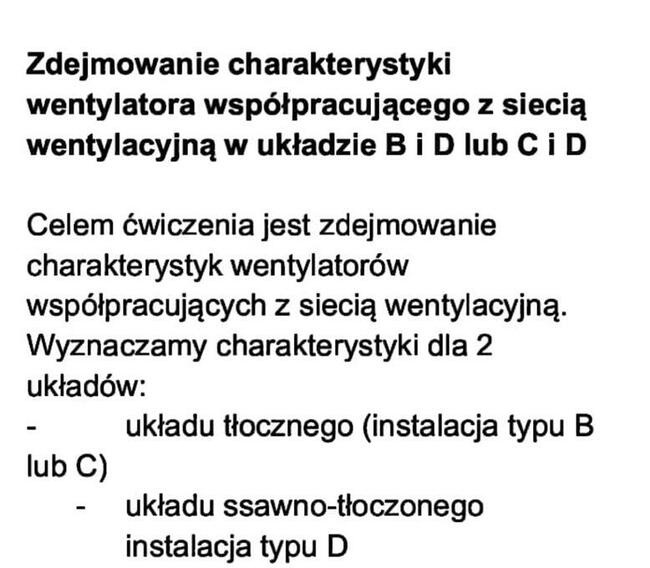 Zdejmowanie charakterystyki wentylatora - Sprawozdanie