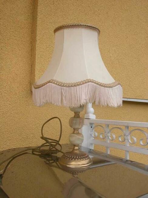 stara kolekcjonerska lampa / lampka z onyksem i mosiądzem