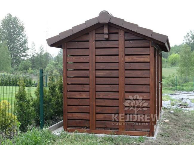 Drewutnia z domkiem gospodarczym wiata drewniana