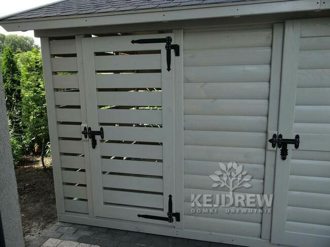 Domek z wiatą na kosz zadaszenie na kosz domki drewniane