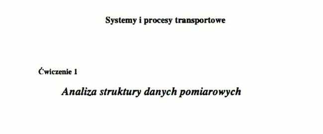 Analiza struktury danych pomiarowych - Sprawozdanie
