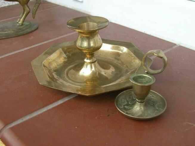 mosiężny świecznik -ogarek plus gratis