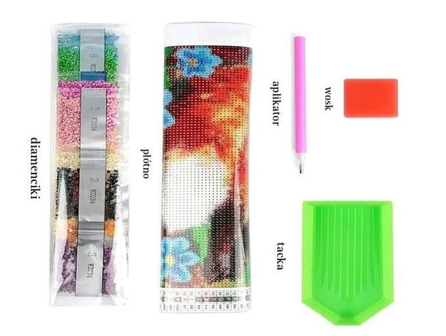 HAFT DIAMENTOWY MOZAIKA DIAMENTOWA DIAMENTY OKRĄGŁE NOWY