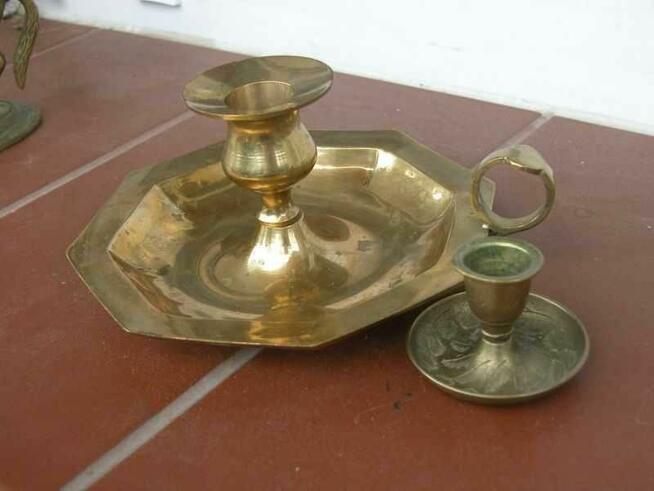 mosiężny świecznik -ogarek plus gratis