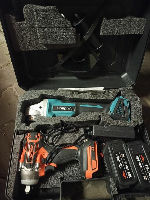 Zestaw narzędzi akumulatorowych szlifierka kątowa klucz udar