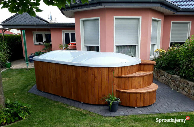 BASEN WOLNOSTOJĄCY 370 Zabudowa drewniana, schody, pokrywa