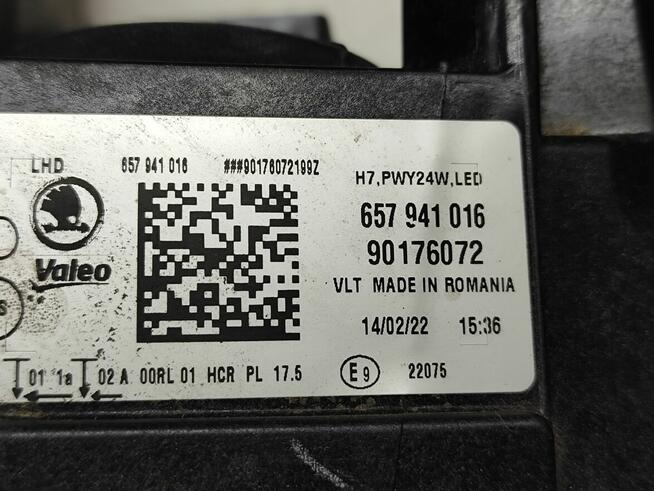 SKODA SCALA REFLEKTOR LED 657941016