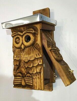 domek dla ptaków, budka lęgowa, sowa otwór w oku