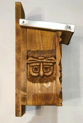 domek dla ptaków, budka lęgowa, sowa otwór w oku