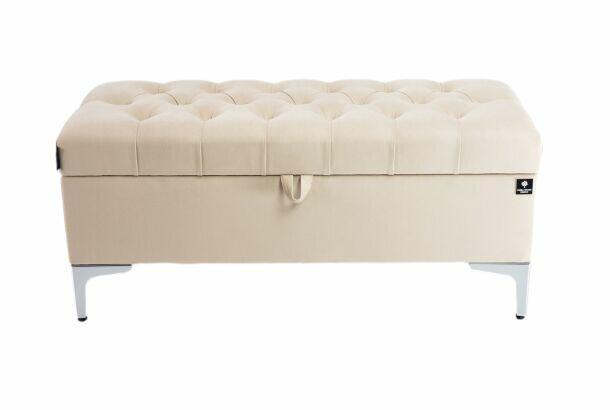 Ławka ze Schowkiem Skrzynia Beż - Przedpokój, Hol, Sypialnia