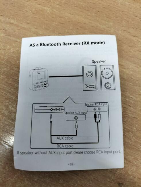 ADAPTER TRANSMITER BLUETOOTH ODBIORNIK NADAJNIK BT 5.0 AUX R