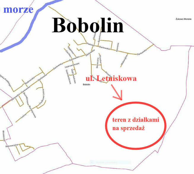 Teren 3 km od morza, Bobolin, Dąbki pod Darłowem