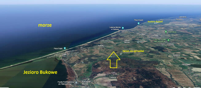 Teren 3 km od morza, Bobolin, Dąbki pod Darłowem