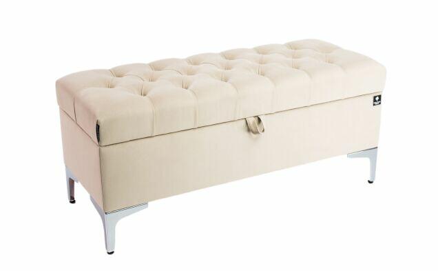 Ławka ze Schowkiem Skrzynia Beż - Przedpokój, Hol, Sypialnia