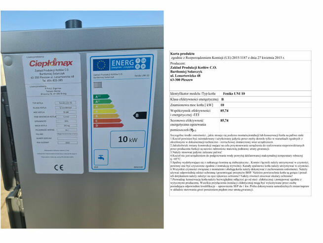 Kocioł piec 10KW 100m2 na węgiel drewno 5 klasa Atest kotły